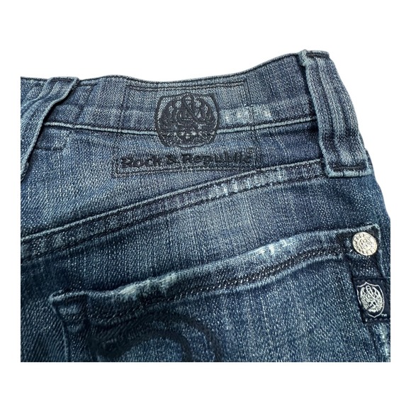 Rock Republic Women's Blue Wash Bootcut Jeans Size 28 Button Embellished Pockets - Picture 11 of 12